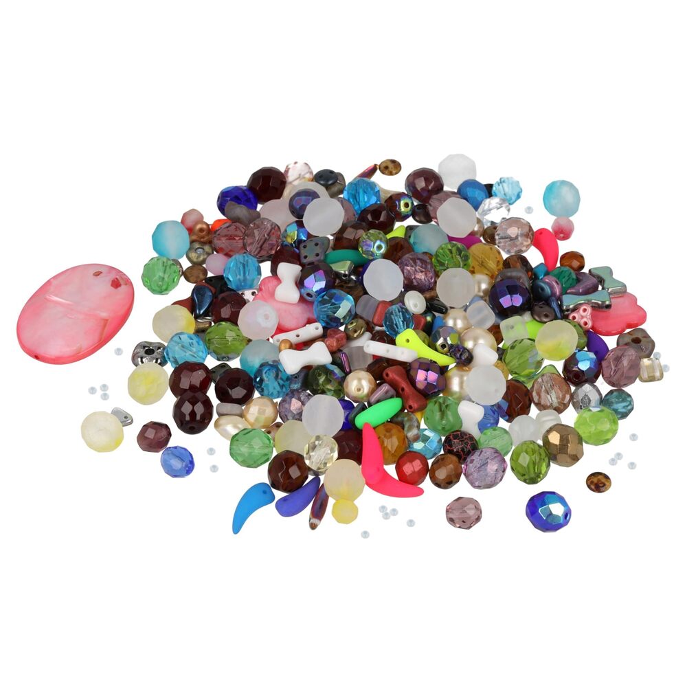 8662 Box of Beads – Glass Beads Assortment in Varying Shapes, Colors,